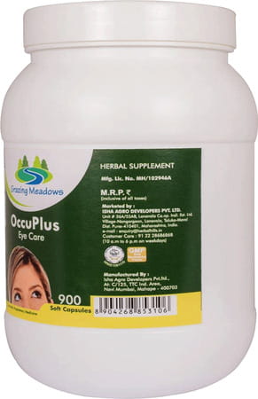 Grazing Meadows Occuplus 900 Capsules | Ayurvedic Herbal Formulation For Eye Care Health (Pack Of 4)