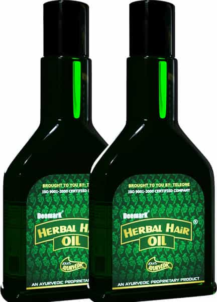 Deemark Herbal Hair Oil (120Mlx2) - Long & Strong Black Hair|Reduces Hair Fall Split-Ends & Damage