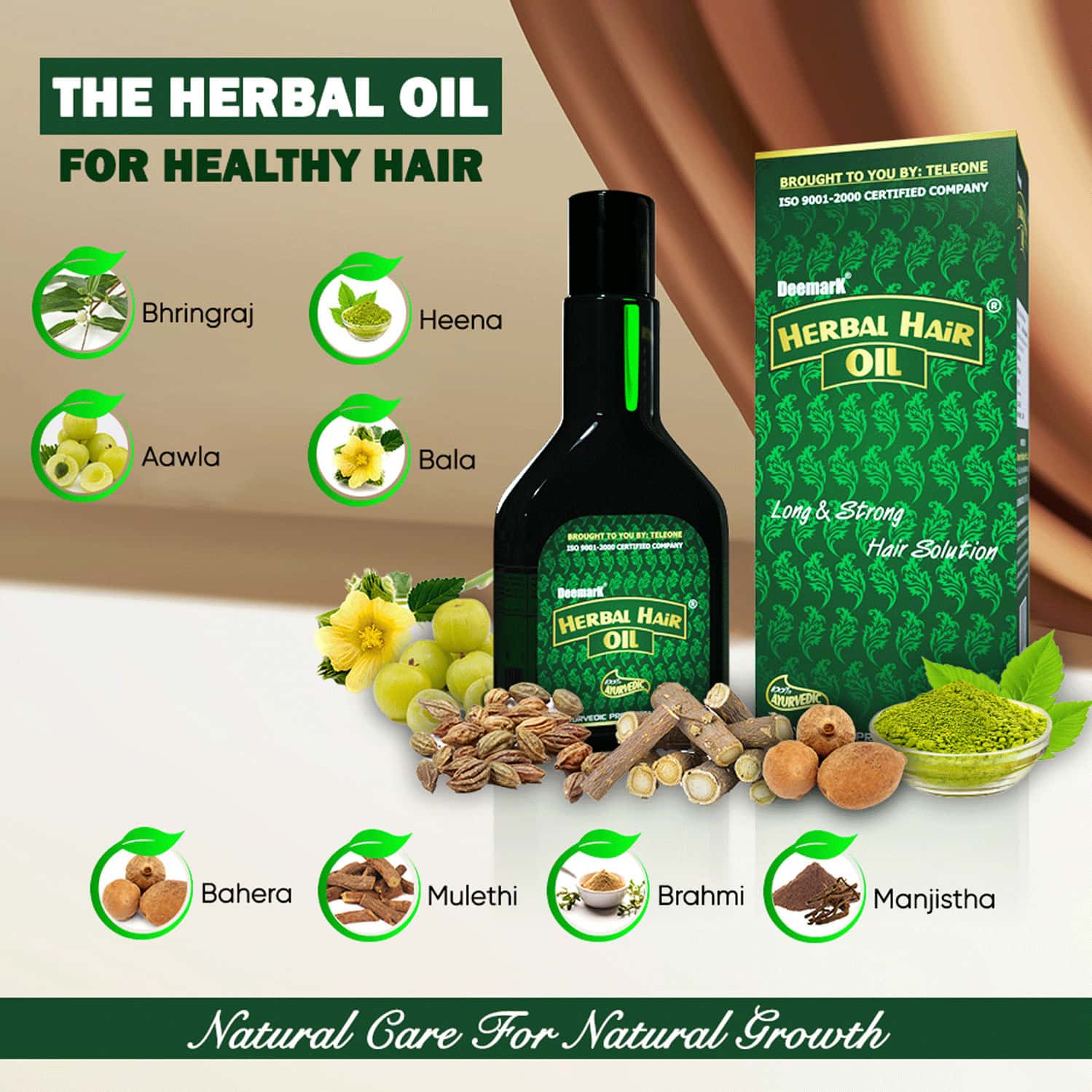 Buy DEEMARK HERBAL HAIR OIL (120MLX2) LONG & STRONG BLACK HAIR