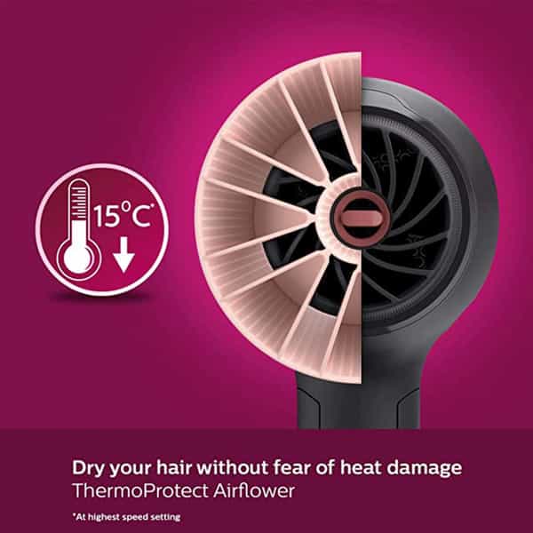 Philips Professional Hair Dryer Bhd356/10 2100W Thermoprotect Airflower