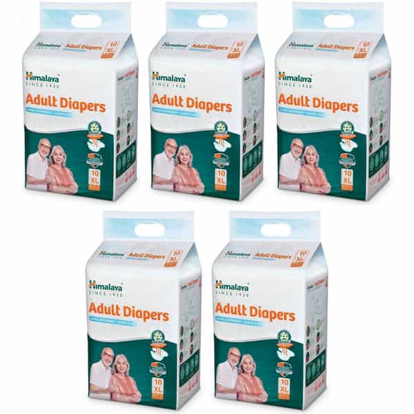 Himalaya Adult Diaper (Extra Large) 10 Pcs | Unisex X Pack Of 5 Adult Diapers - Xl (50 Pieces)