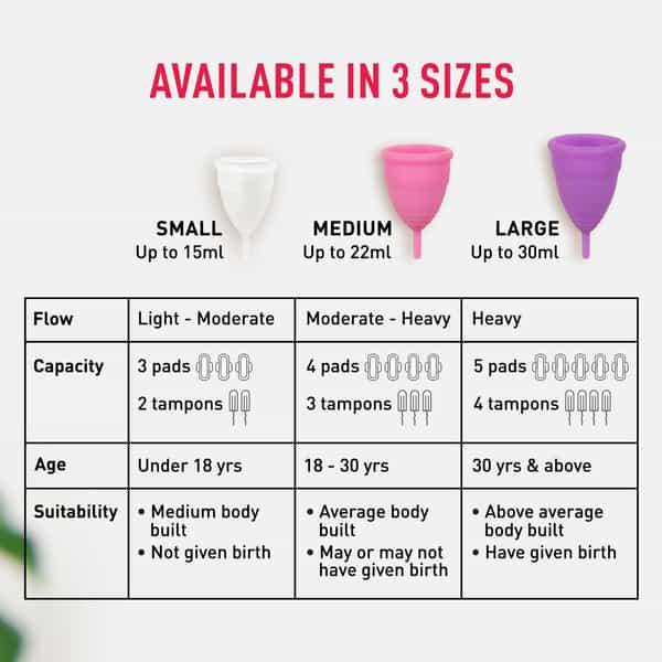 Sirona Reusable Menstrual Cup For Women - Medium Size With Pouch (Pack Of 3)