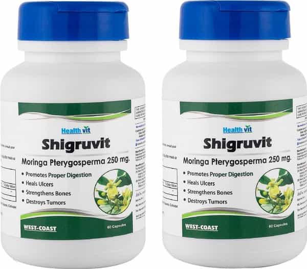 Healthvit Pure Herbs Shigruvit Shigru Powder 250 Mg Pain Relief Capsules (Pack Of 2) Bottle Of 60
