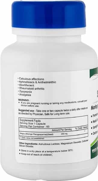 Healthvit Pure Herbs Shigruvit Shigru Powder 250 Mg Pain Relief Capsules (Pack Of 2) Bottle Of 60