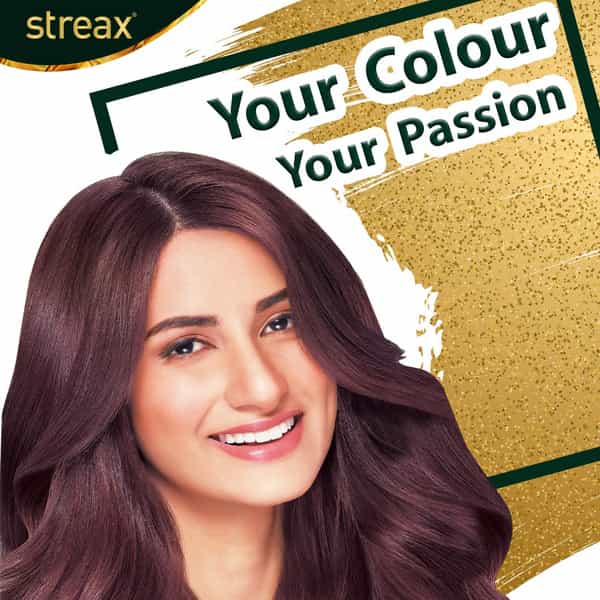 Streax Cream Hair Colour Enriched With Walnut & Argan Oil 60 Ml X Pack Of 8 | Burgundy