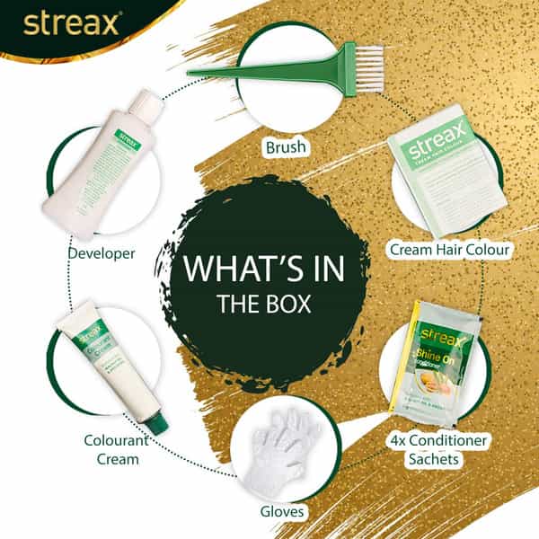 Streax Cream Hair Colour Enriched With Walnut & Argan Oil 60 Ml X Pack Of 8 | Burgundy