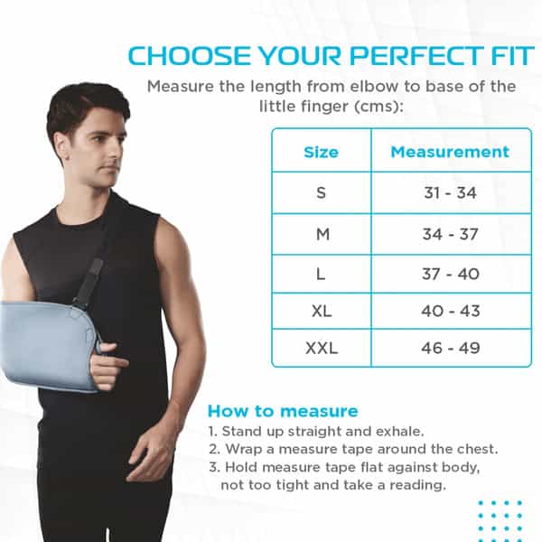 Vissco Arm Pouch Sling (Mild Support)| Provides Support To The Shoulder & Arm - Xxl(Grey)