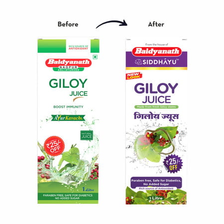 Baidyanath Asli Ayurved Giloy Juice 1Litre (Pack Of 2) Immunity Booster | No Added Sugar
