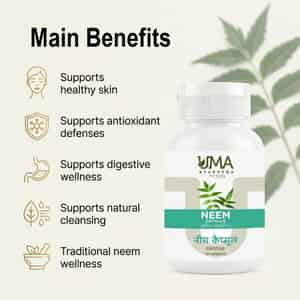 Uma Ayurveda Neem Capsule Ayurvedic Capsules 60 Caps