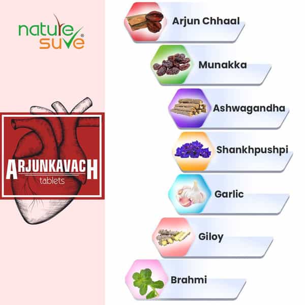 Nature Sure Arjun Kavach Tablets For Healthy Heart In Men And Women - 90 Nos