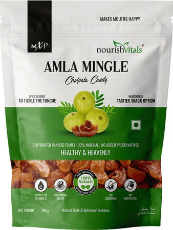 Nourishvitals Healthy Munching Combo | Chatpata Amla Mingle Candy (200gm Each)