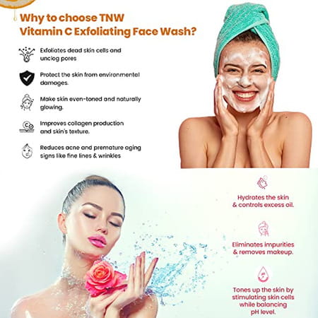 Tnw-The Natural Wash Vitamin C Exfoliating Face Washrose Water For Glowing (Pack Of 2)