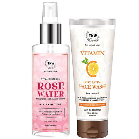 Tnw-The Natural Wash Vitamin C Exfoliating Face Washrose Water For Glowing (Pack Of 2)