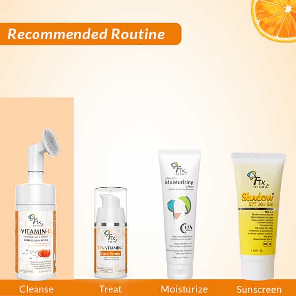 Fixderma 2% Vitamin C Face Wash Foaming Cleanser With Brush - 100Ml