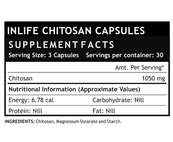 Inlife Chitosan Supplement 1050 Mg Per Serving - 90 Capsules