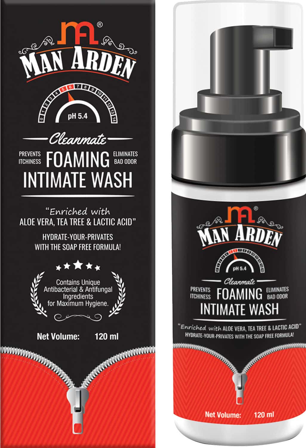 Man Arden Clean Mate Intimate Foaming Wash For Men Ph Balanced Foaming Hygiene Wash Bad Odor 120 Ml