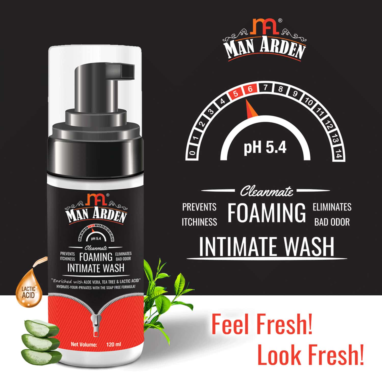 Buy MAN ARDEN CLEAN MATE INTIMATE FOAMING WASH FOR MEN PH BALANCED FOAMING HYGIENE WASH BAD ODOR