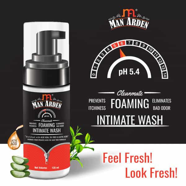 Man Arden Clean Mate Intimate Foaming Wash For Men Ph Balanced Foaming Hygiene Wash Bad Odor 120 Ml