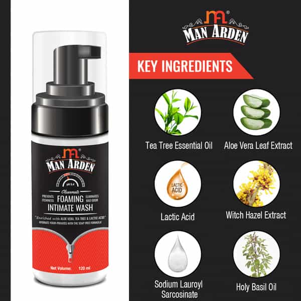 Man Arden Clean Mate Intimate Foaming Wash For Men Ph Balanced Foaming Hygiene Wash Bad Odor 120 Ml