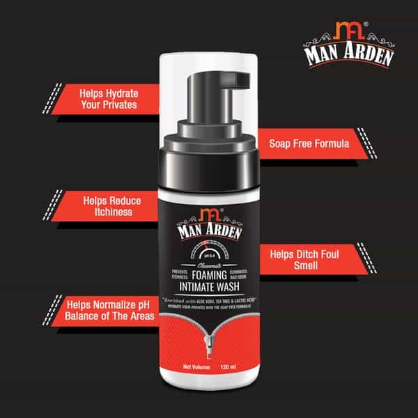Man Arden Clean Mate Intimate Foaming Wash For Men Ph Balanced Foaming Hygiene Wash Bad Odor 120 Ml