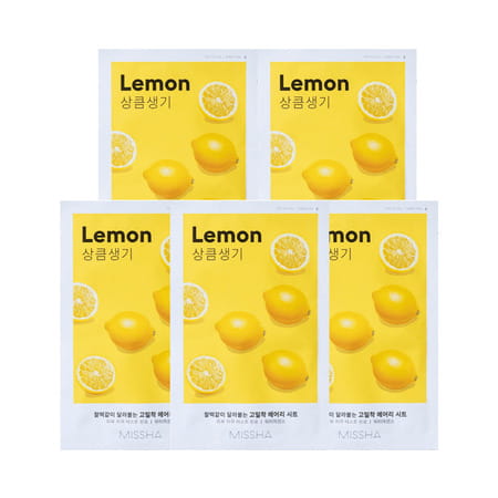 Missha Airy Fit Sheet Mask [Lemon] - Pack Of 5