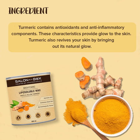 Salon In A Box Brightening Liposoluble Wax For Hair Removal | With White And Yellow Turmeric | 800ml