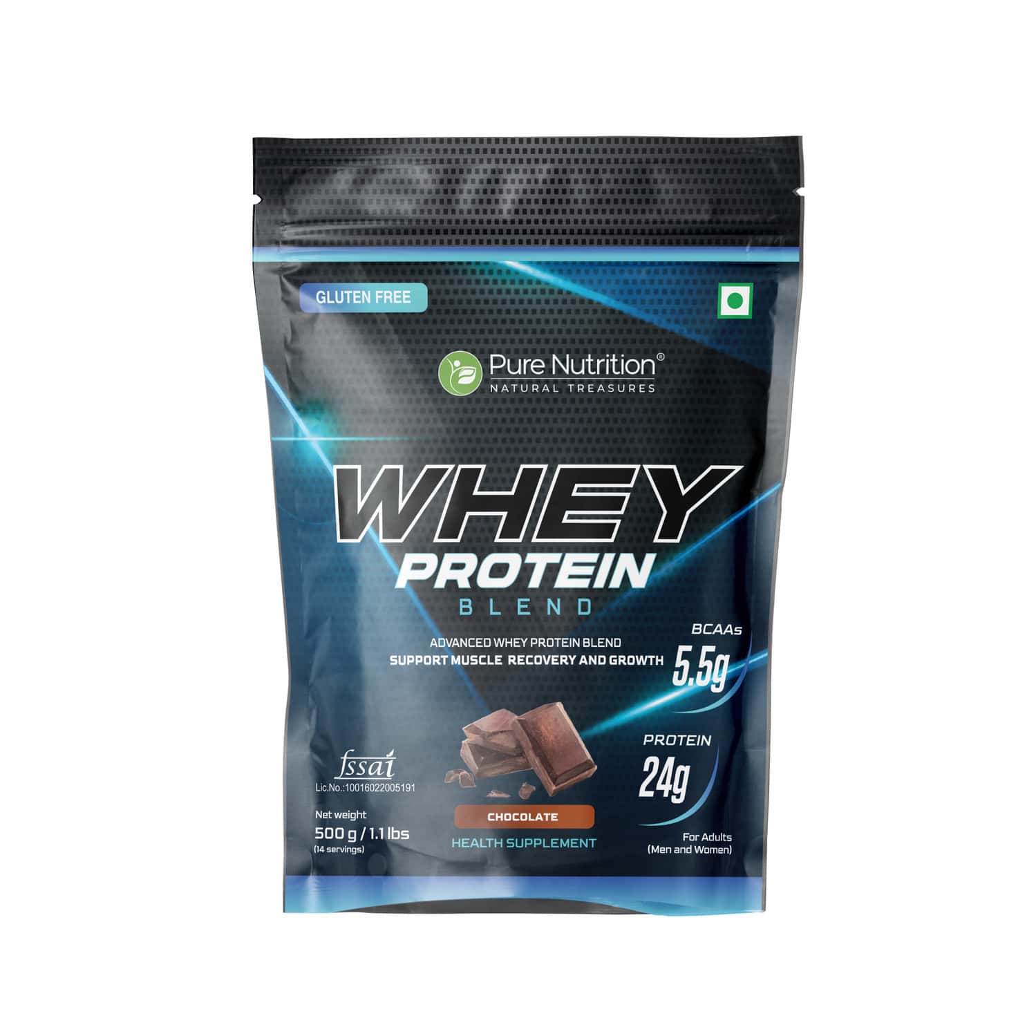 Pure Nutrition Whey Protein Chocolate 500 Gms Pouch