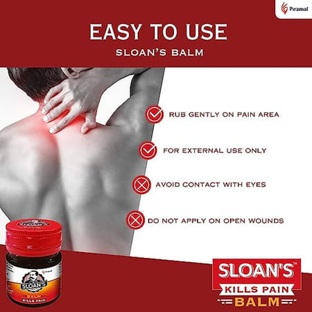 Sloan'S Balm | Kills Severe Pain | Power Of Ayurveda With 5 Herbal Oils | 20gm X Pack Of 2