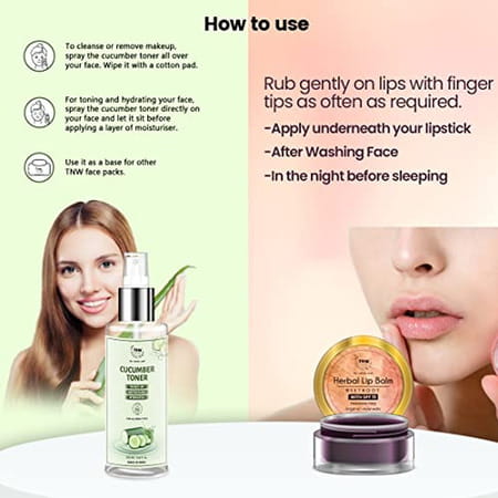 Tnw-The Natural Wash Combo Of Cucumber Toner & Beetroot Lip Balm