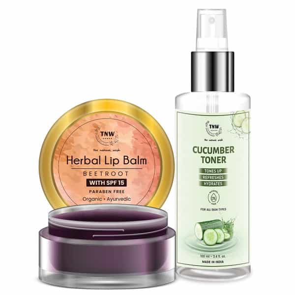 Tnw The Natural Wash Combo Of Cucumber Toner & Beetroot Lip Balm
