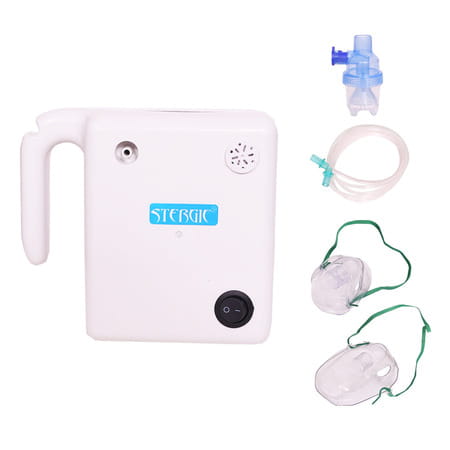 Stergic Lumia-Ec Piston Compressor Nebulizer With Adjustable Flow Medicine Chamber, White