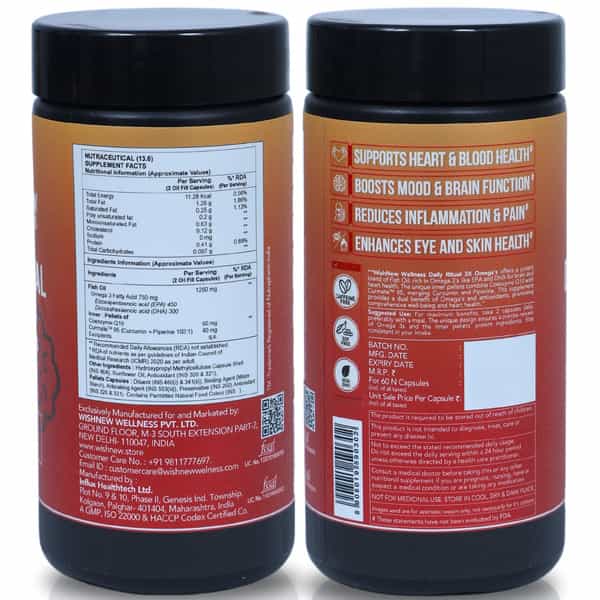 Wishnew Wellness Daily Ritual Men Duo: Daily Ritual Triple Strength Fish Oil + Daily Ritual Men 18+