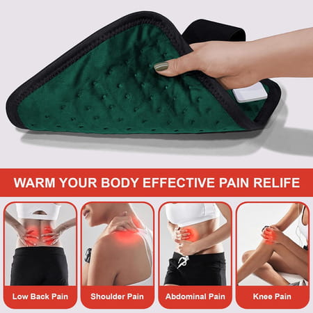 Addmax Electric Heating Pad Orthopaedic Heating Belt For Back Waist Stomach Pain Relief - Green