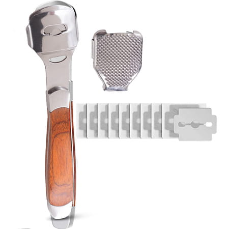 Dr Foot Pedicure Callus Remover| Corn Shaver | Hard Dead Skin Remover|Wooden Handle With 10 Blades