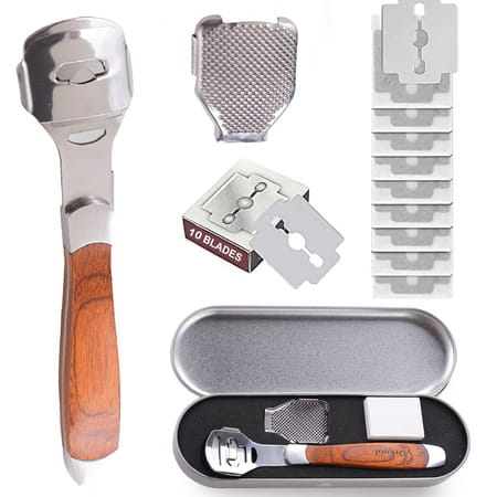 Dr Foot Pedicure Callus Remover| Corn Shaver | Hard Dead Skin Remover|Wooden Handle With 10 Blades