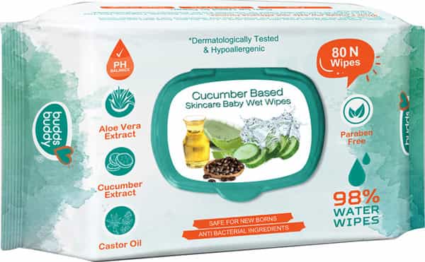Buddsbuddy Cucumber Based Skincare Baby Wet Wipes - 80 Pieces