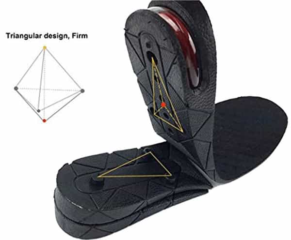 Skudgear Heightening Shoe Insoles Adjustable Shoe Lift Inserts Breathable Pads Unisex 1 Pair -3Layer