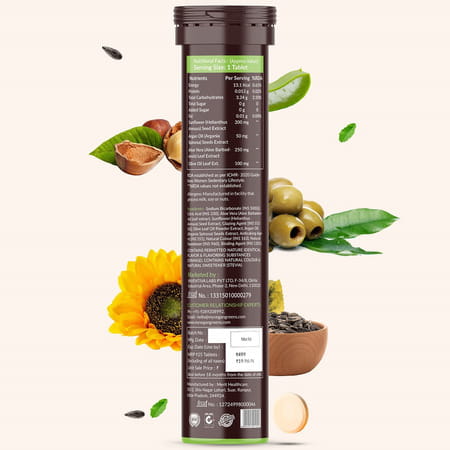 Vegan Greens Plant Based Vitamin E From Sunflower, Aloe Vera, Olive & Argan Oil. 25 Effer., Orange