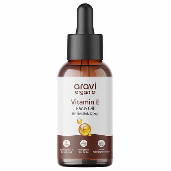 Aravi Organic Vitamin E Face Oil For Glowing | Hydrated & Nourished Skin - 30Ml