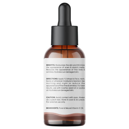 Aravi Organic Vitamin E Face Oil For Glowing | Hydrated & Nourished Skin - 30ml