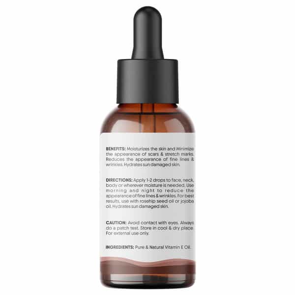Aravi Organic Vitamin E Face Oil For Glowing | Hydrated & Nourished Skin - 30Ml
