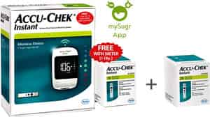 Accu-Chek Instant Wireless Blood Glucose Monitoring System | Glucometer | Free 35 Test Strips