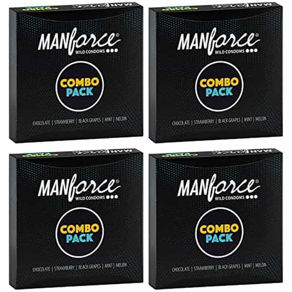 Manforce Combo - Lubricated Condoms - Chocolate | Strawberry | Black Grapes | Melon | Mint - 80N