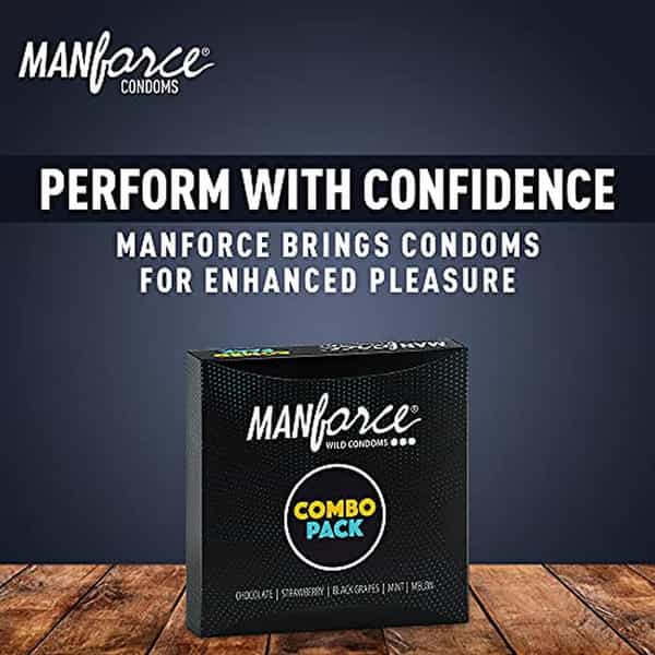 Manforce Combo - Lubricated Condoms - Chocolate | Strawberry | Black Grapes | Melon | Mint - 80N