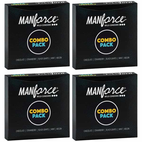 Manforce Combo - Lubricated Condoms - Chocolate | Strawberry | Black Grapes | Melon | Mint - 80N