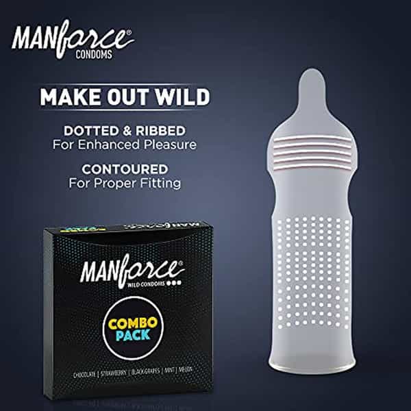 Manforce Combo - Lubricated Condoms - Chocolate | Strawberry | Black Grapes | Melon | Mint - 80N