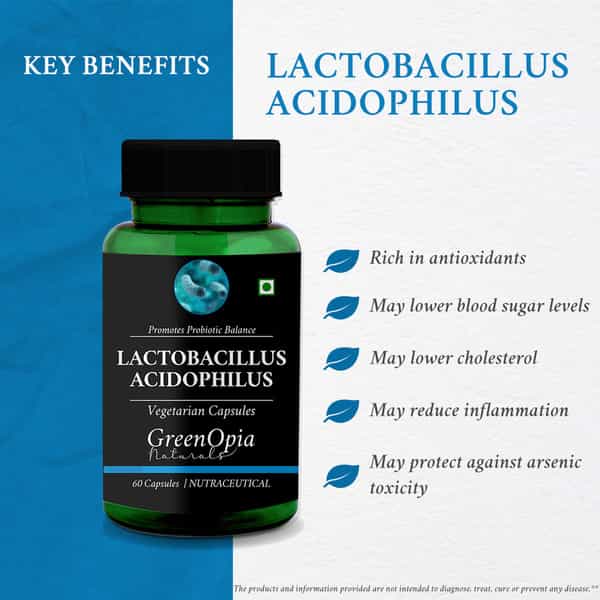 Greenopia Lactobacillus Acidophilus Probiotic 5 Billion Cfu 60 Vegetarian Capsules