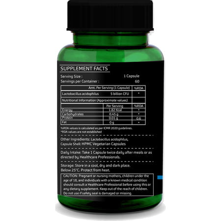 Greenopia Lactobacillus Acidophilus Probiotic 5 Billion Cfu 60 Vegetarian Capsules