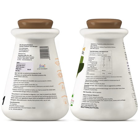 Myfitfuel Natural Vitamin C With Zinc | Plant Based Amla Extract | (1000 Mg) | 100 Capsules