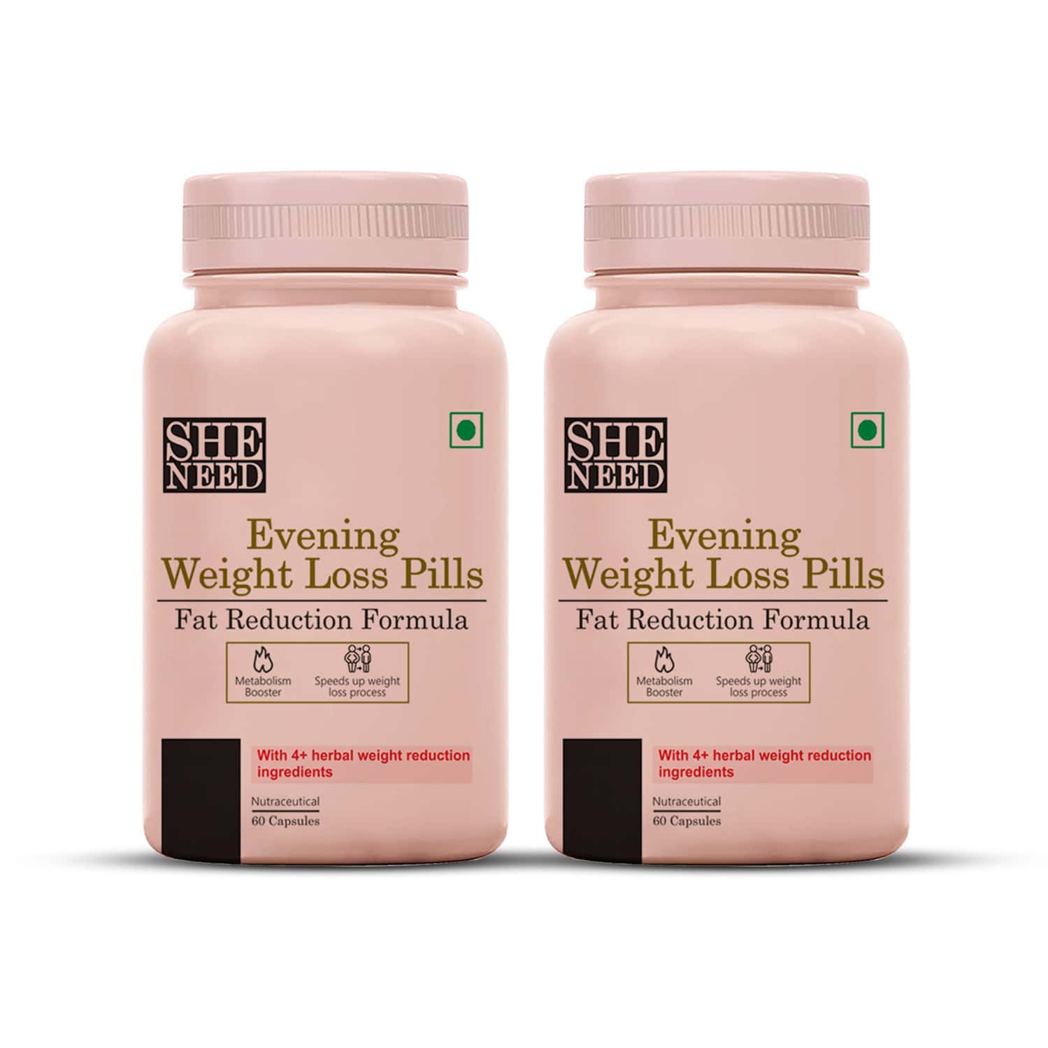 Sheneed Evening Weight Loss Pills-speeds Up Weight Loss & Metabolism Booster (60 Capsules,2 Packs)